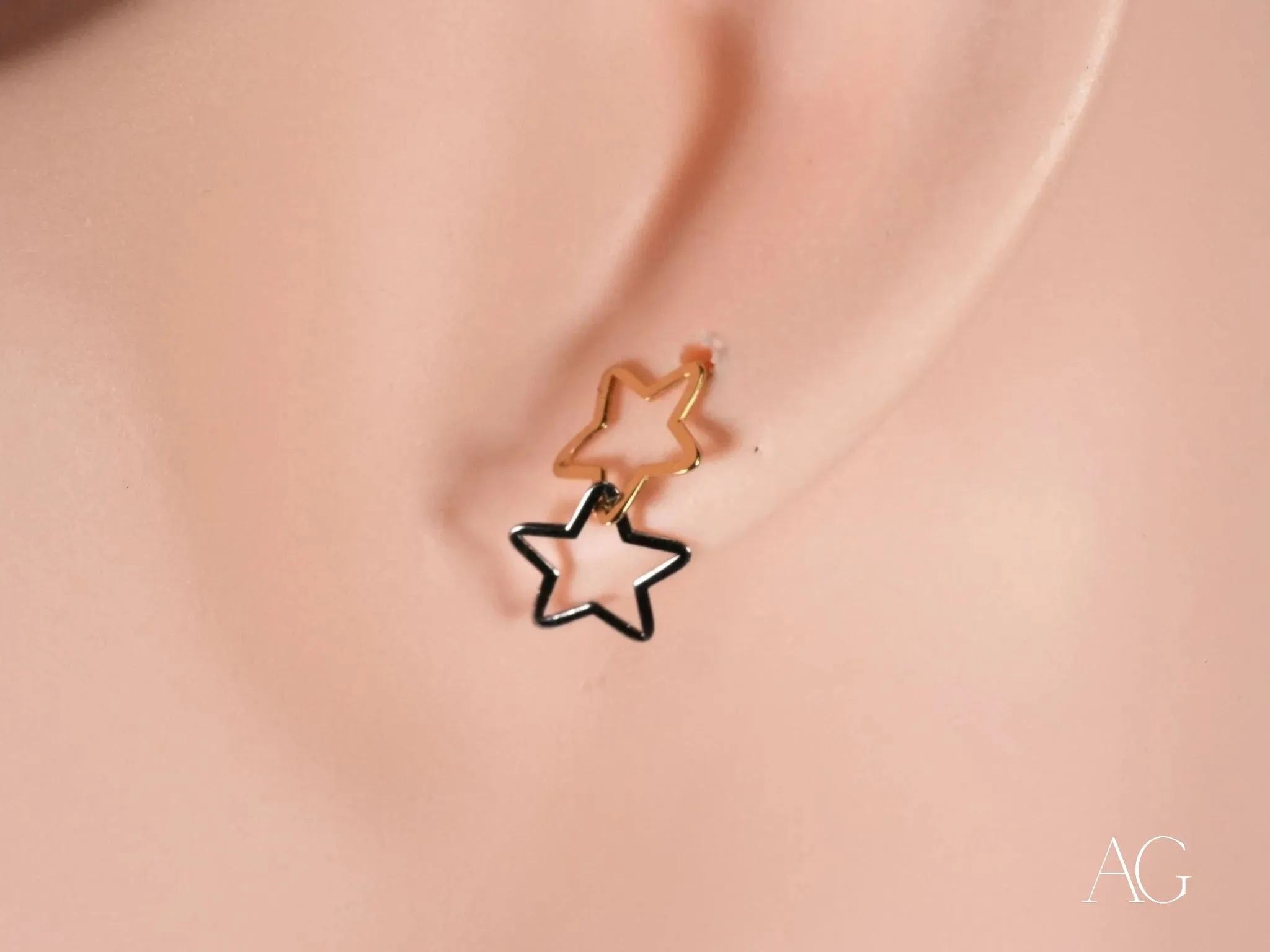 Dual Star Earrings – Elegant & Lightweight