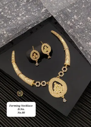 Elegant Diamond Forming Necklace Set with Earrings For Women