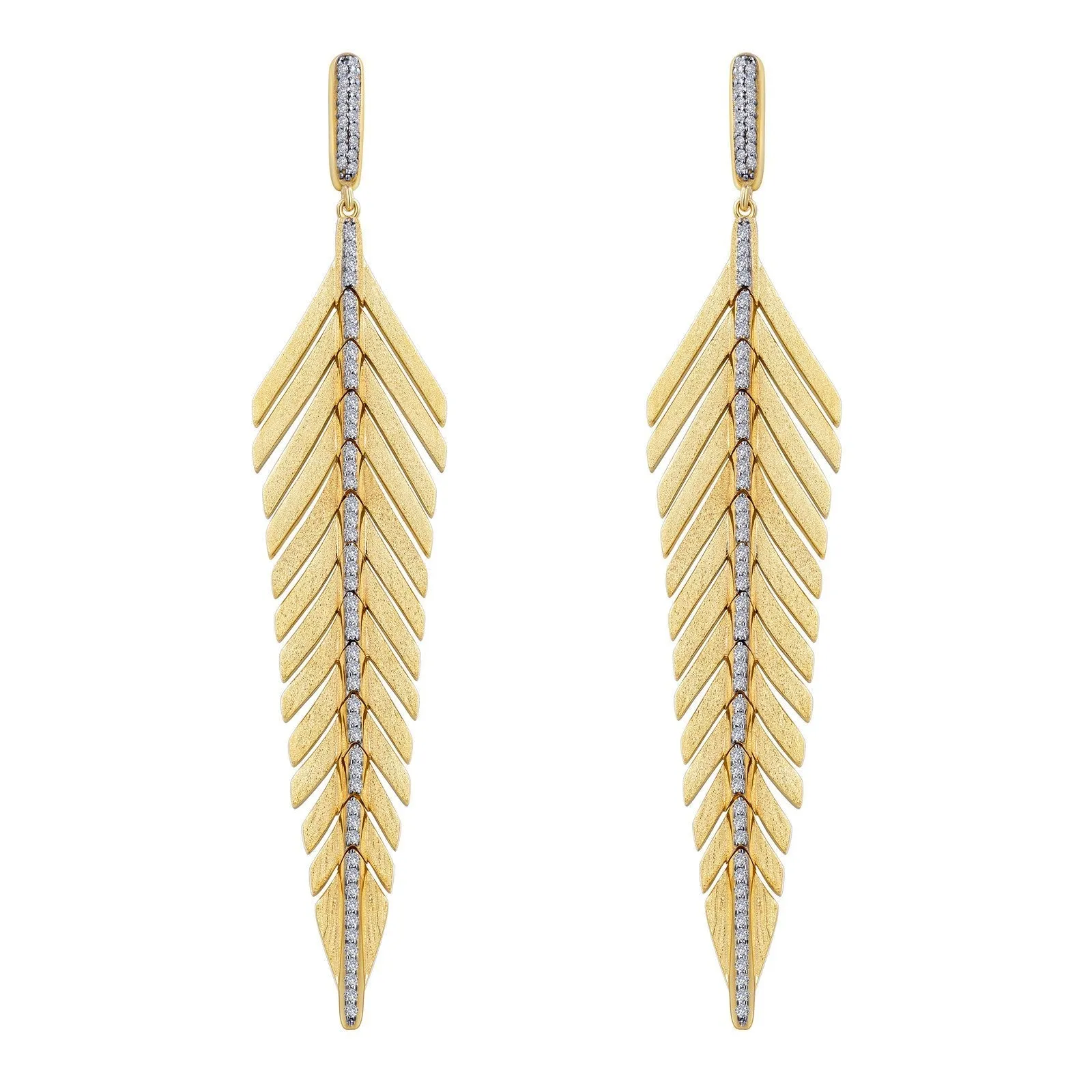 Elegant Feather Drop Earrings E0459CLT00