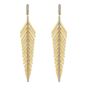 Elegant Feather Drop Earrings E0459CLT00