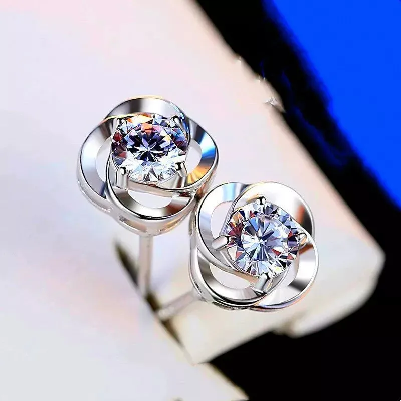 Elegant Flower Crystal Stud Earrings