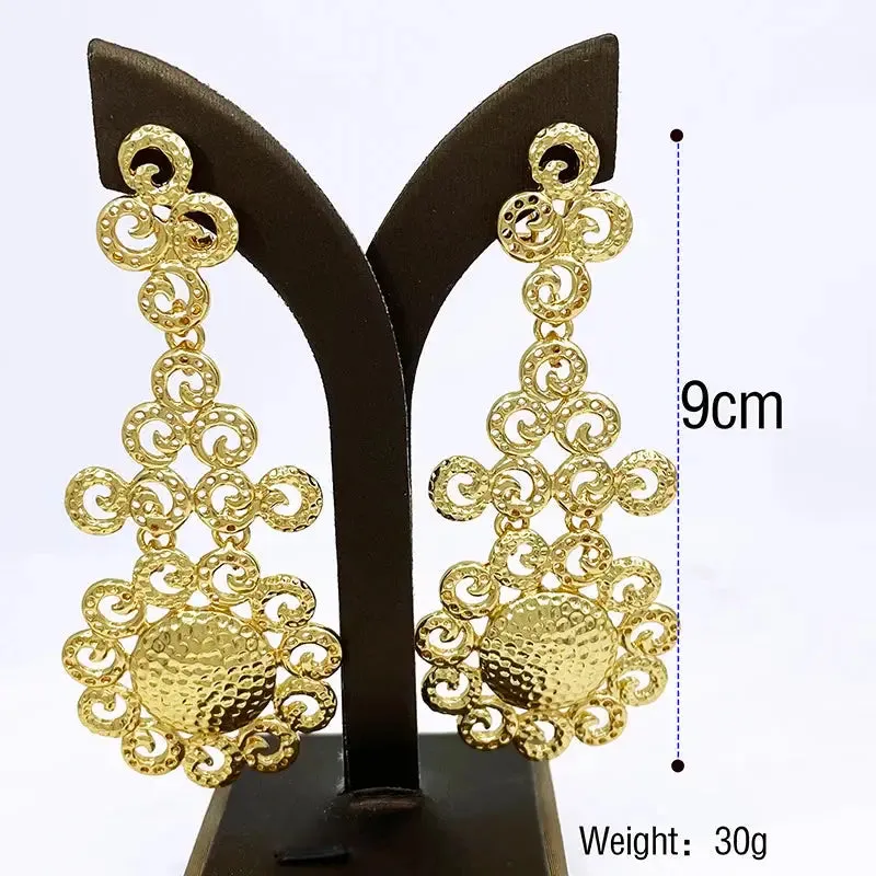 Elegant Two-Tone Long Dangle Drop Earrings