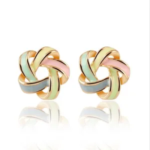 Enameled stud earrings