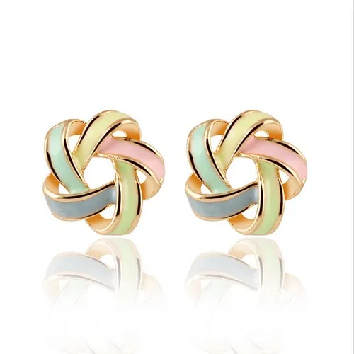 Enameled stud earrings