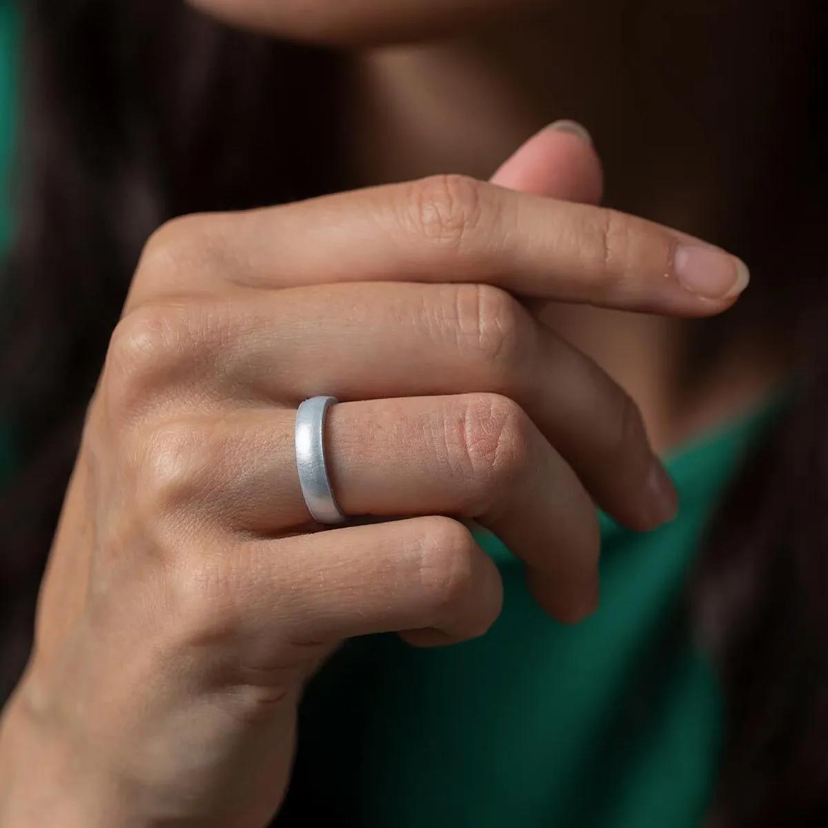 Enso Rings Thin Birthstone Series Silicone Ring - Opal