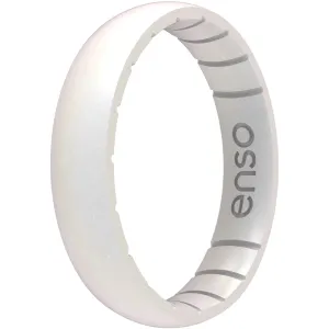Enso Rings Thin Birthstone Series Silicone Ring - Opal
