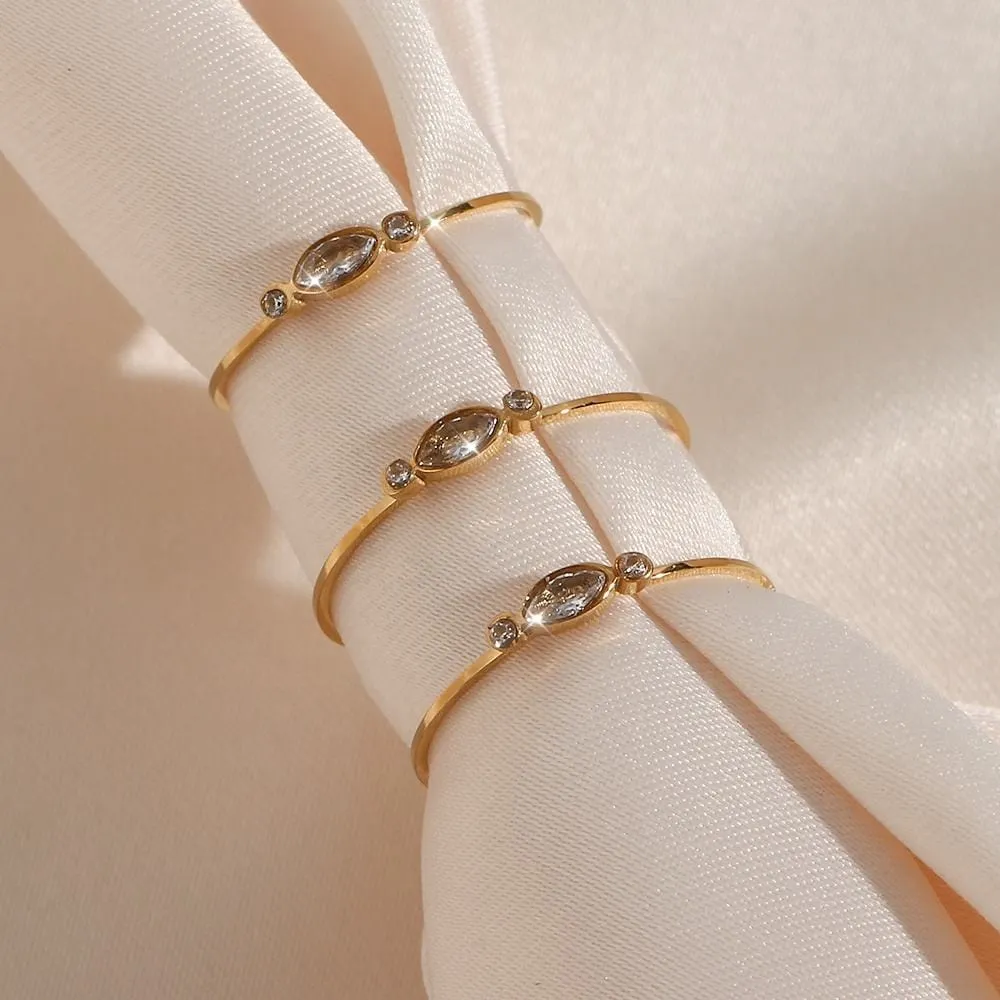 Evil Eye Dainty Gold Ring