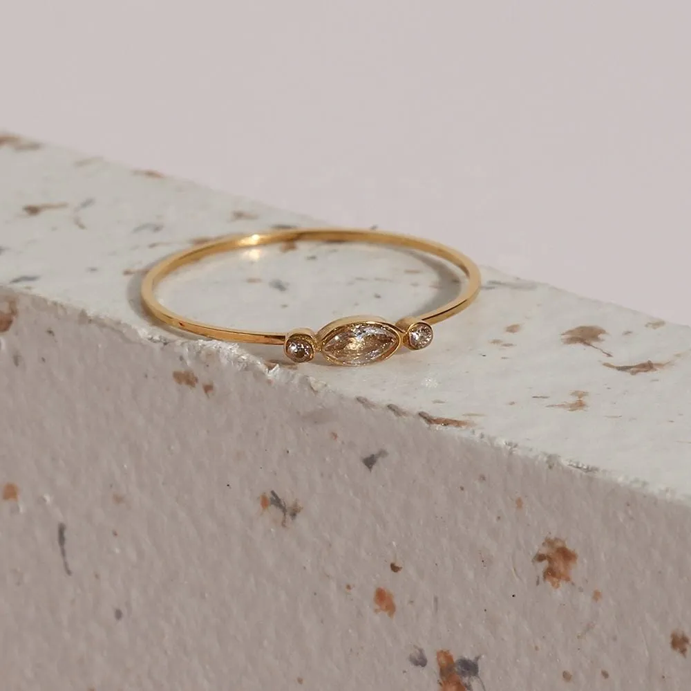 Evil Eye Dainty Gold Ring