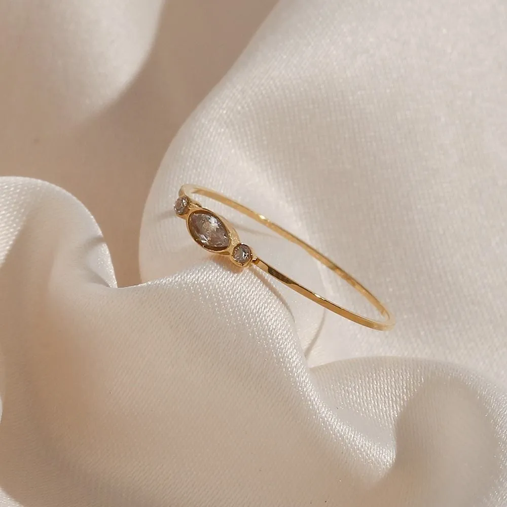 Evil Eye Dainty Gold Ring