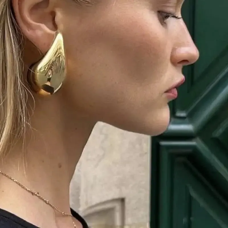 Exaggerate Water Drop Stainless Steel Earrings