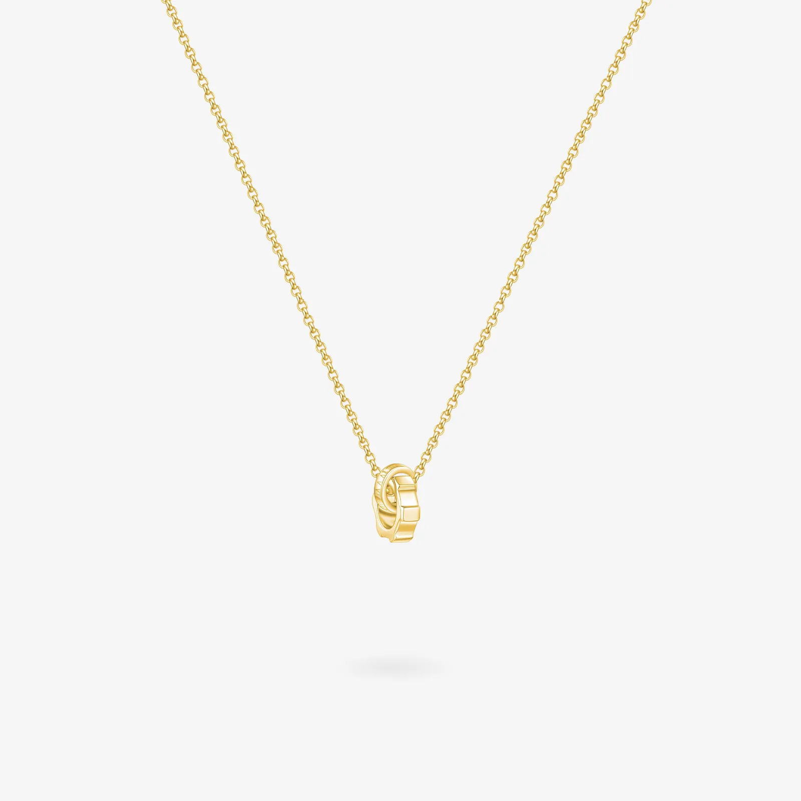 FANCIME "Infinite Time Lock" Couples Promise Matching Sterling Silver Necklaces