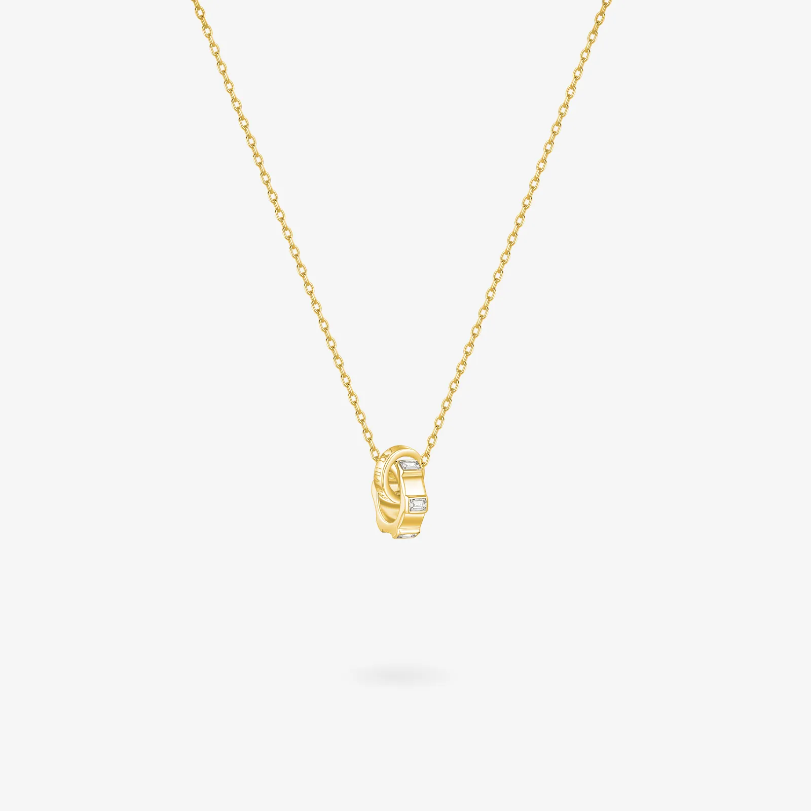FANCIME "Infinite Time Lock" Couples Promise Matching Sterling Silver Necklaces