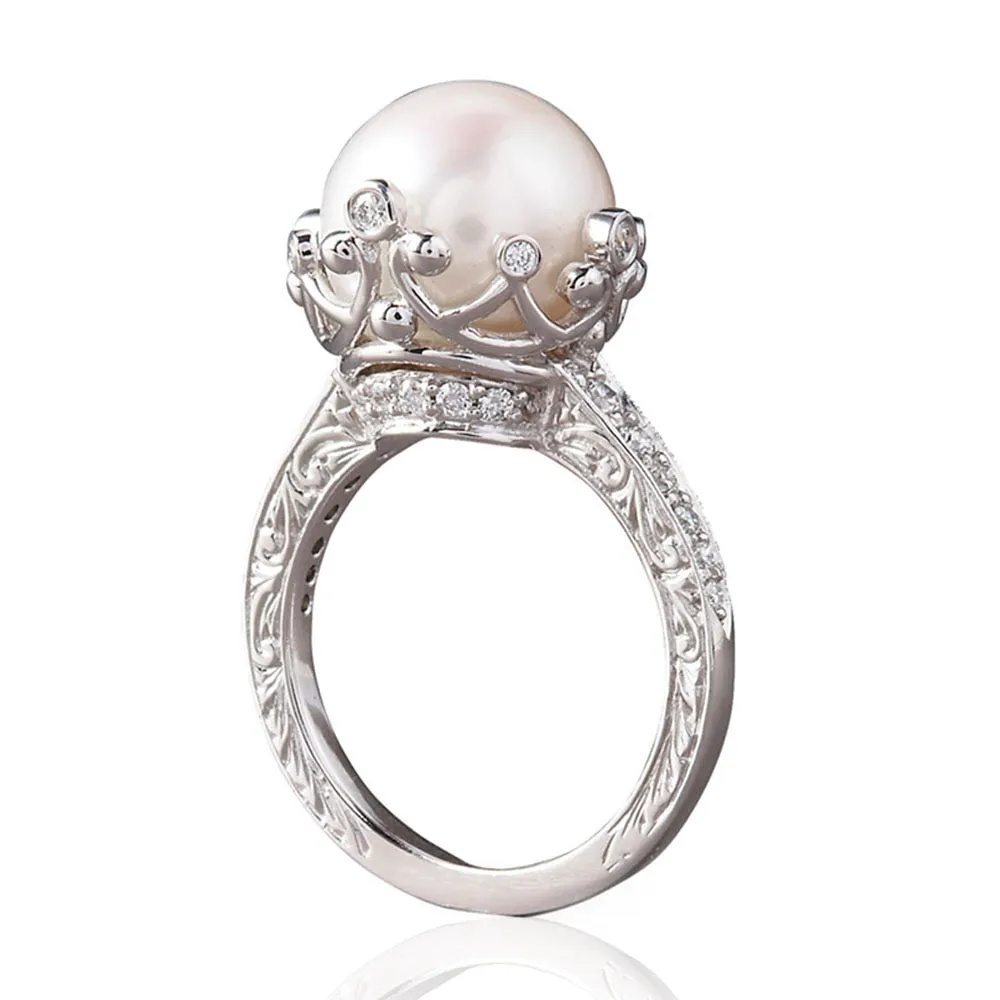 Fashion Luxury Simulated Pearl Engagement Rings for Women