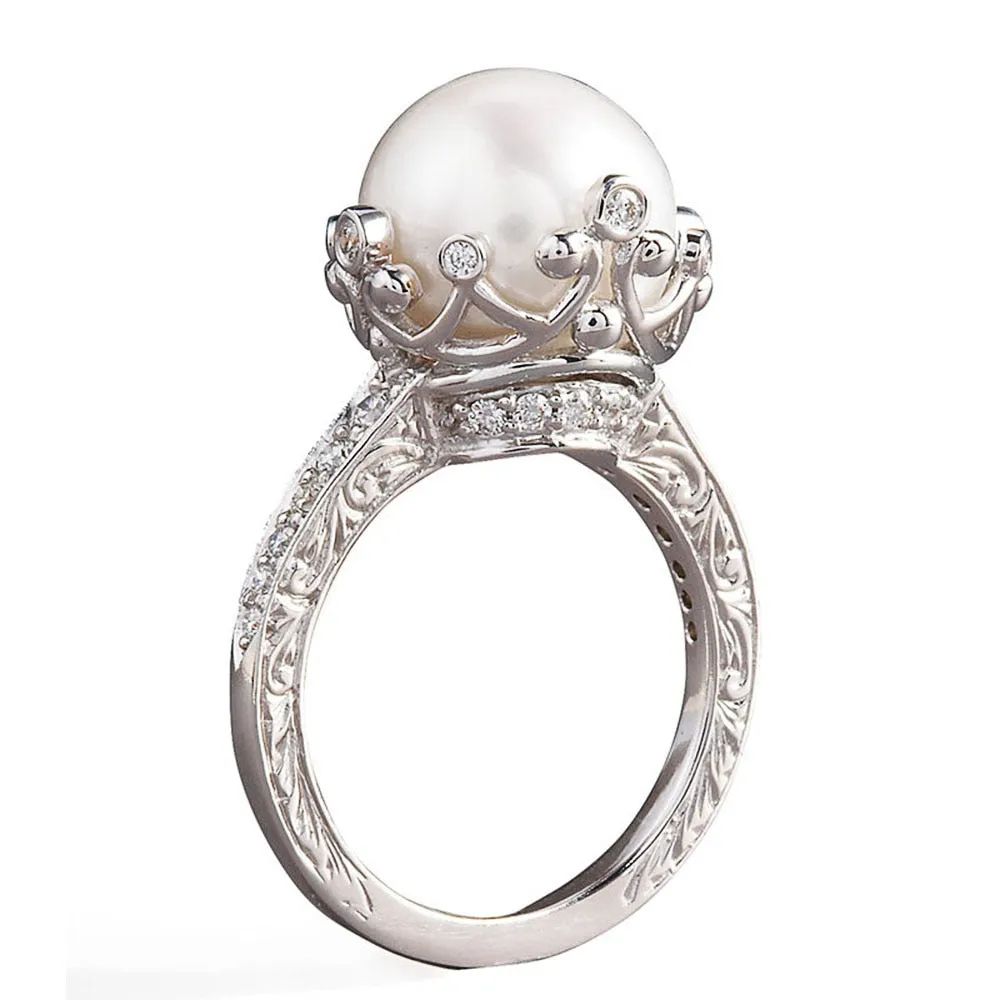 Fashion Luxury Simulated Pearl Engagement Rings for Women