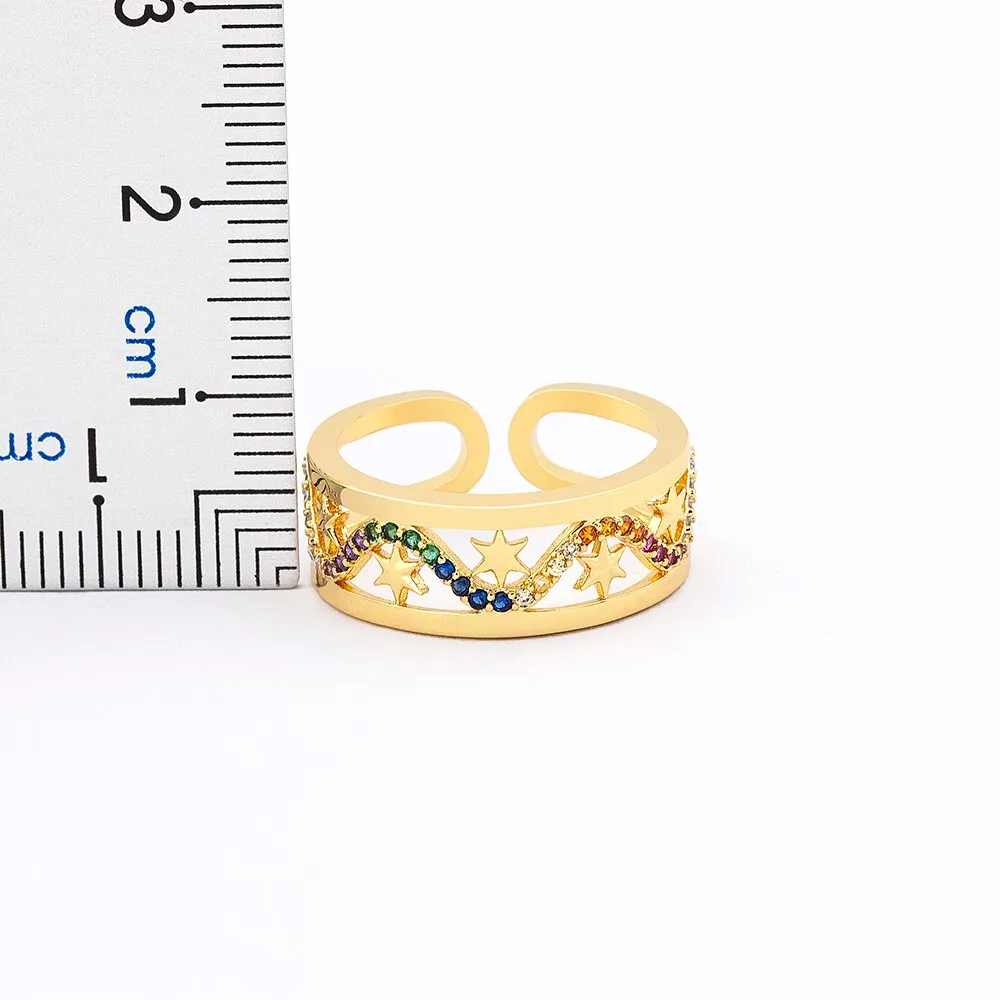 Fashion Luxury Star Shape Women Wedding Rings
