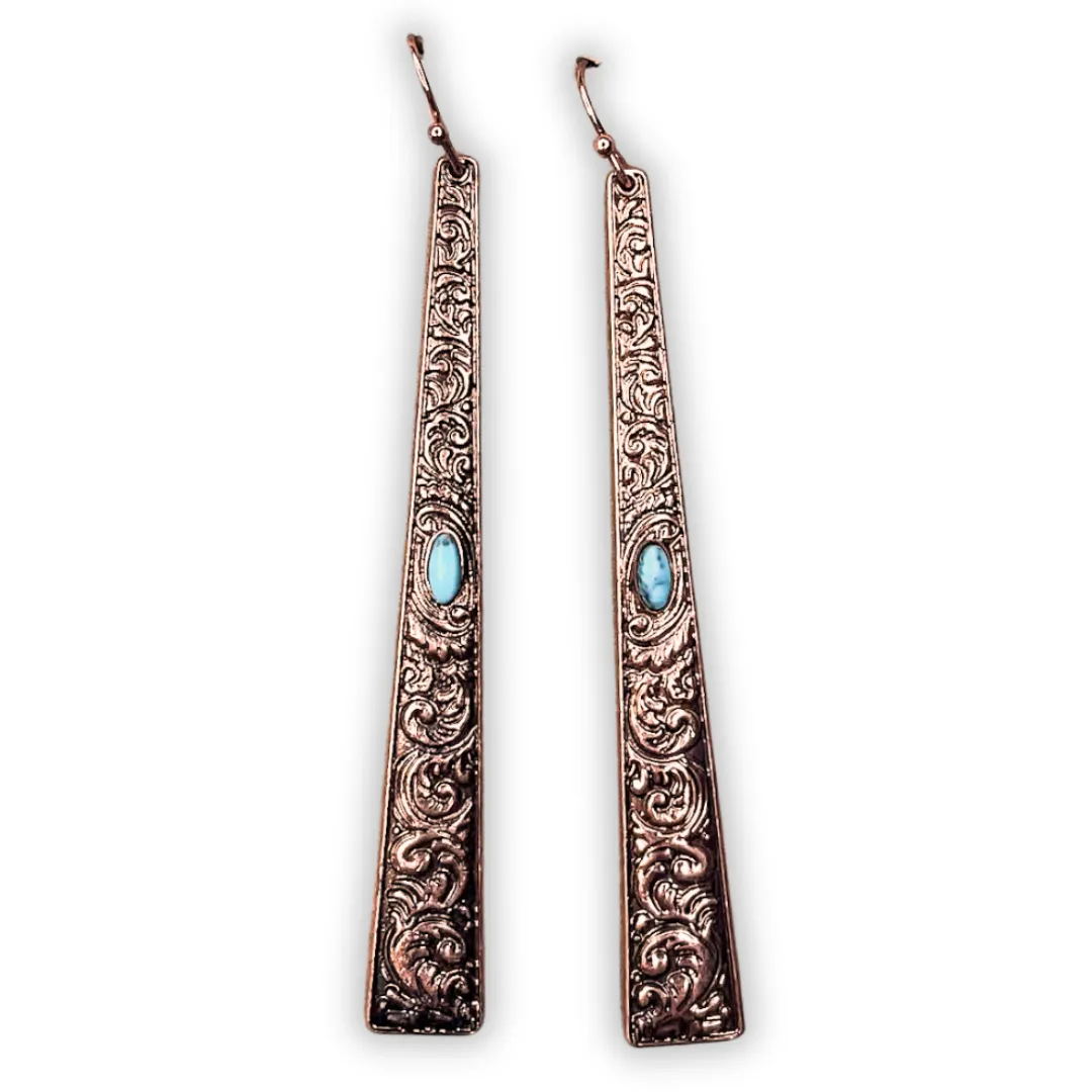 Frills Dangle Earrings - Copper