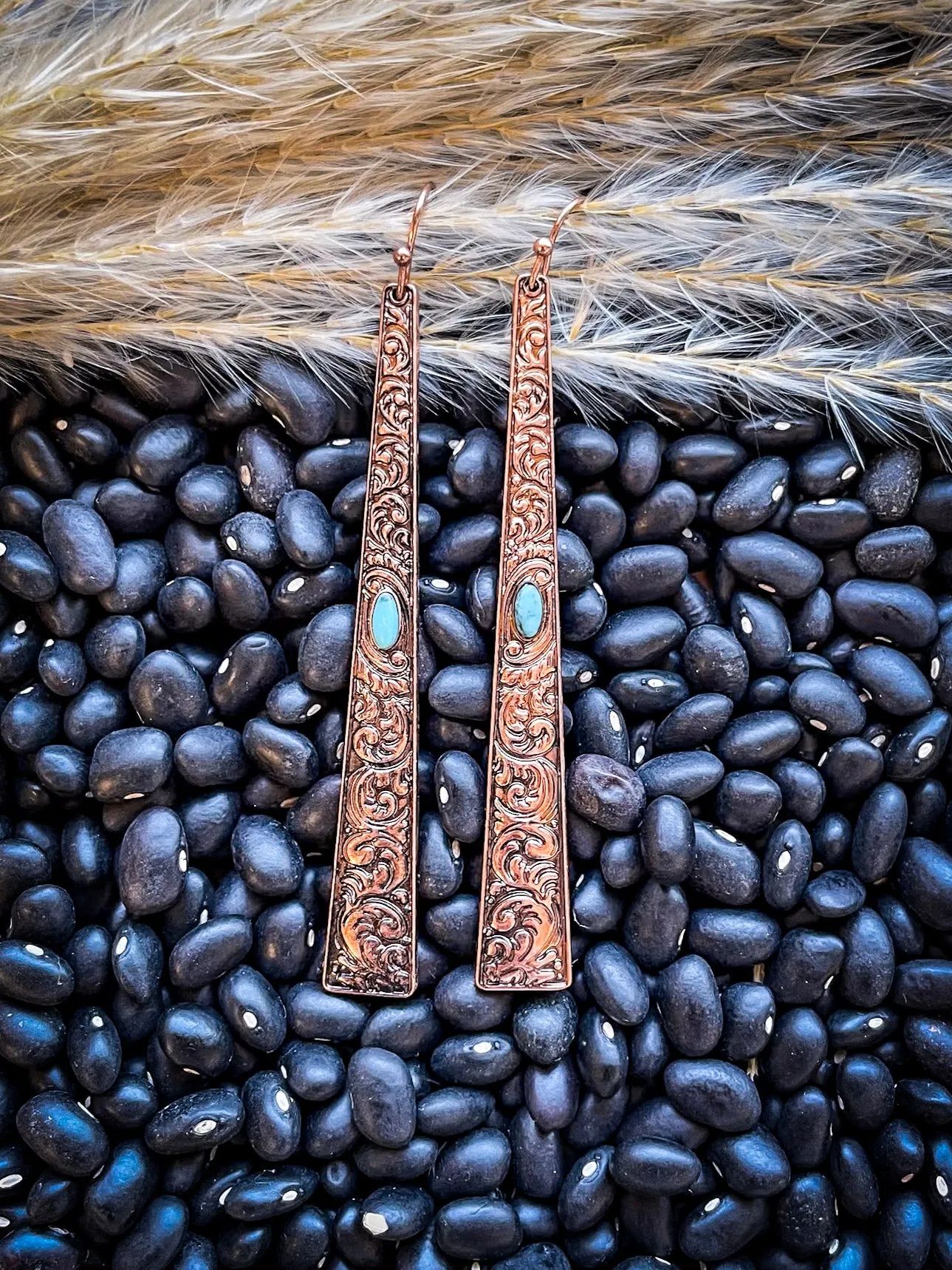 Frills Dangle Earrings - Copper