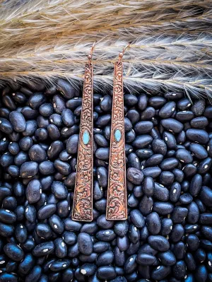 Frills Dangle Earrings - Copper