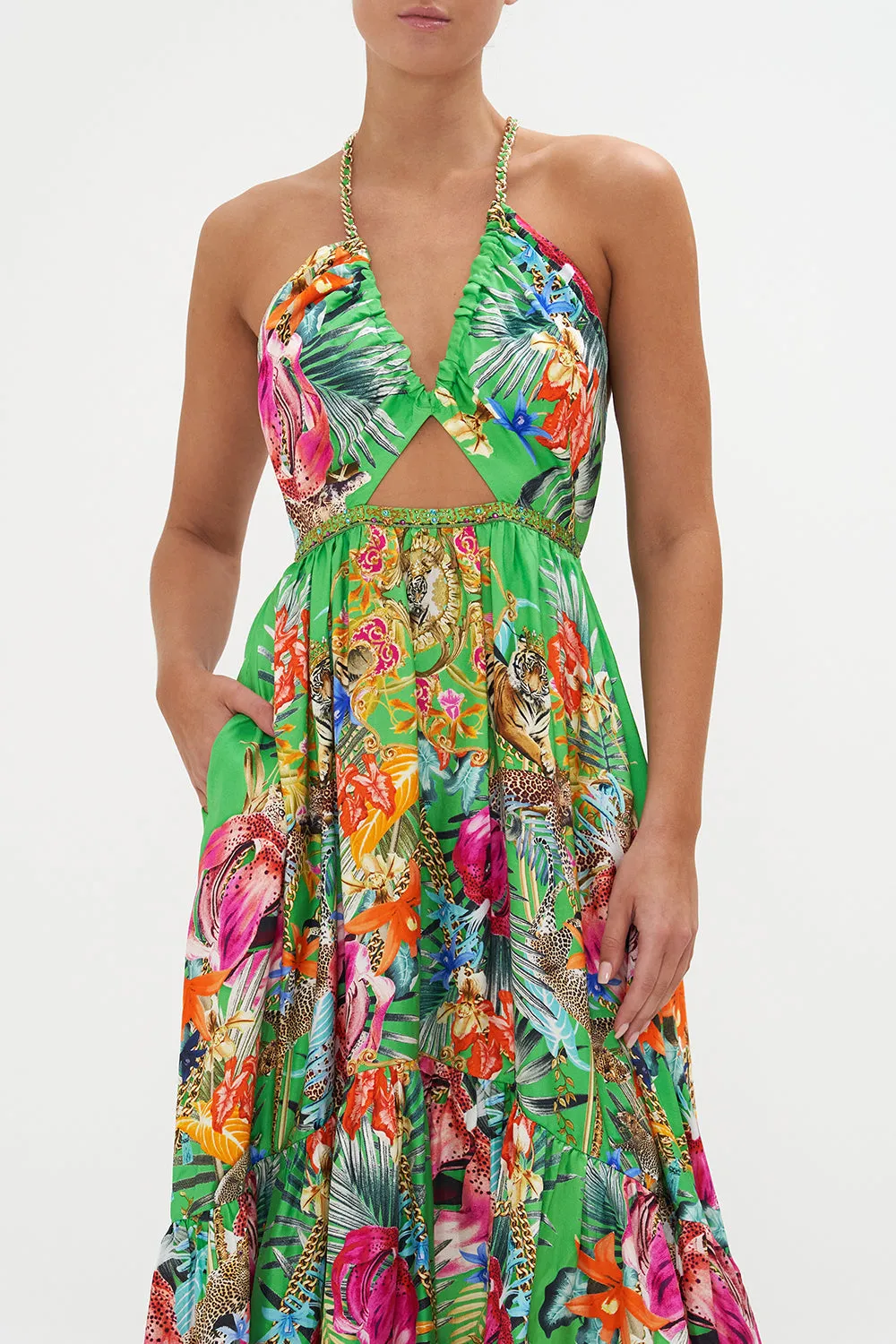 GATHERED V FRONT DRESS CURIOUS AND CURIOUSER