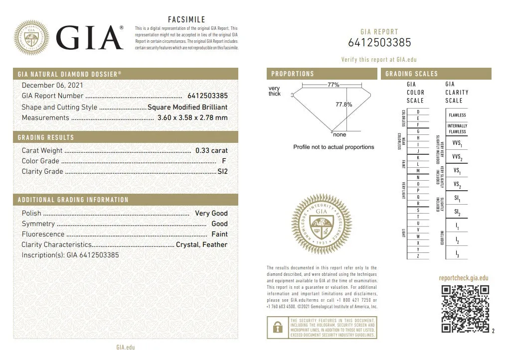 GIA Certified Princess Cut Beaded Diamond Ring