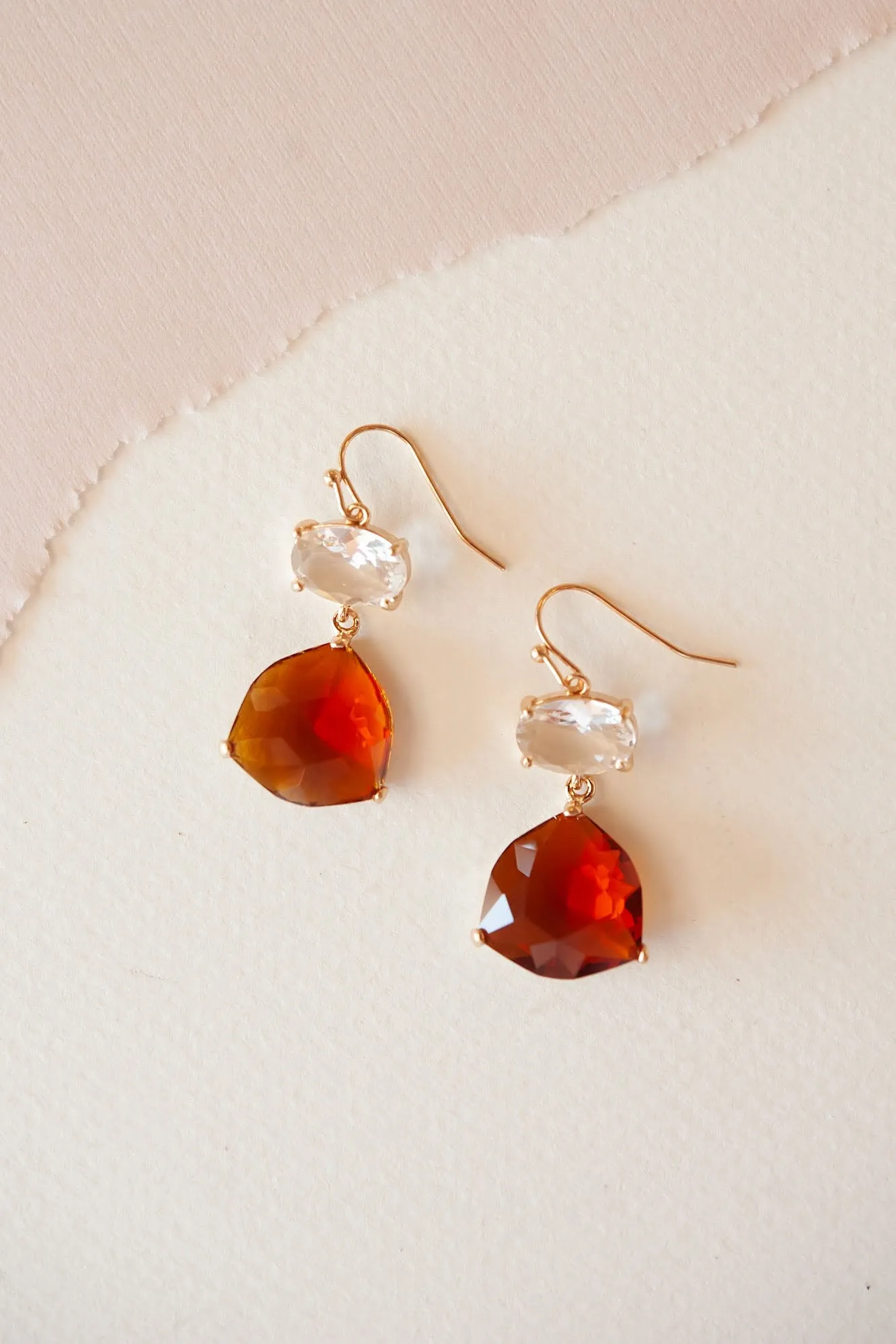 Gigi Gemmed Dangle Earring | Elegant Gold Detailed Earring