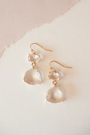 Gigi Gemmed Dangle Earring | Elegant Gold Detailed Earring