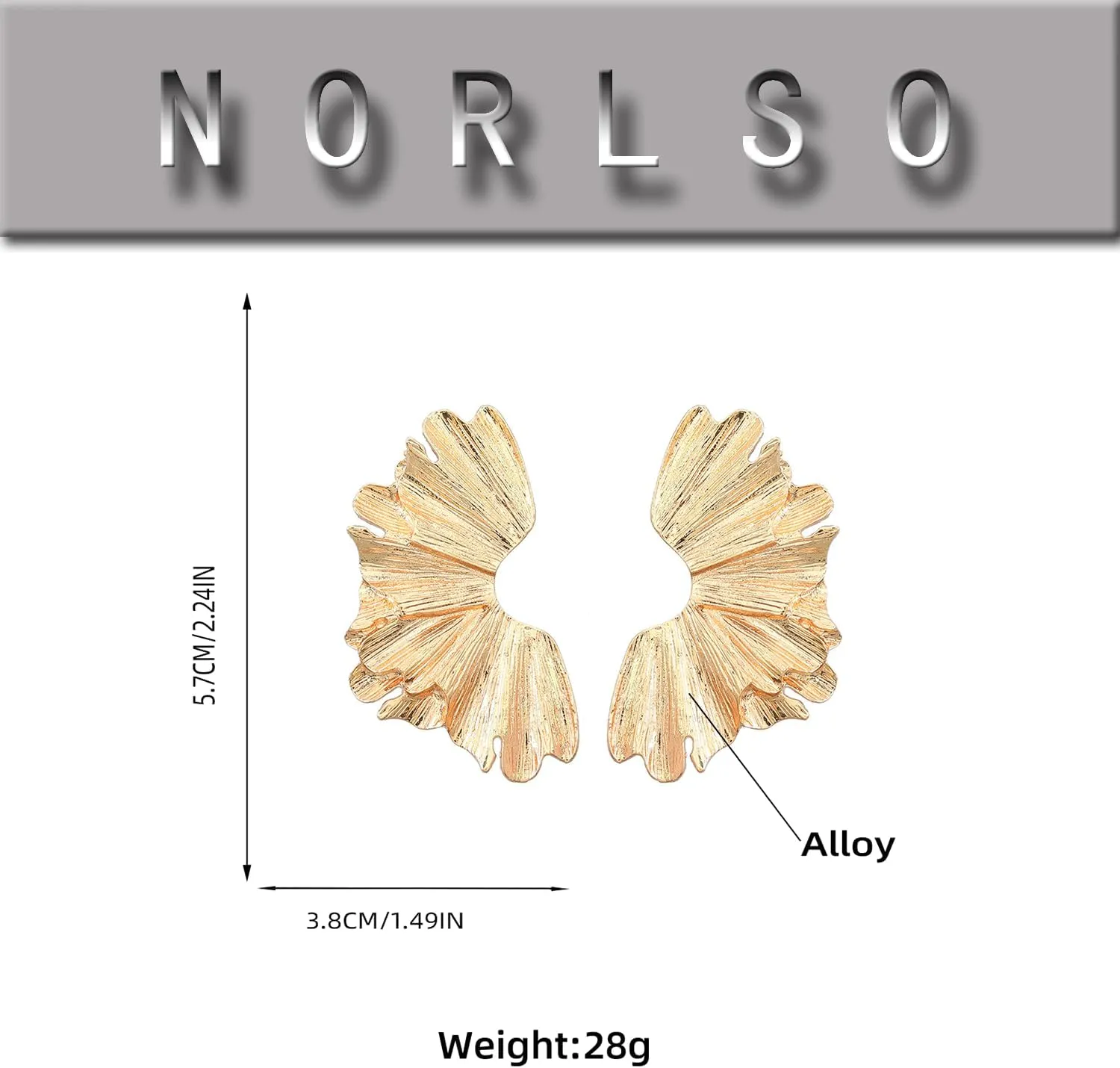Gold Statement Earrings for Women Large Gold Earrings Gold Flower Earrings Ginkgo Leaf Earrings Summer Beach Party Jewelry for Women