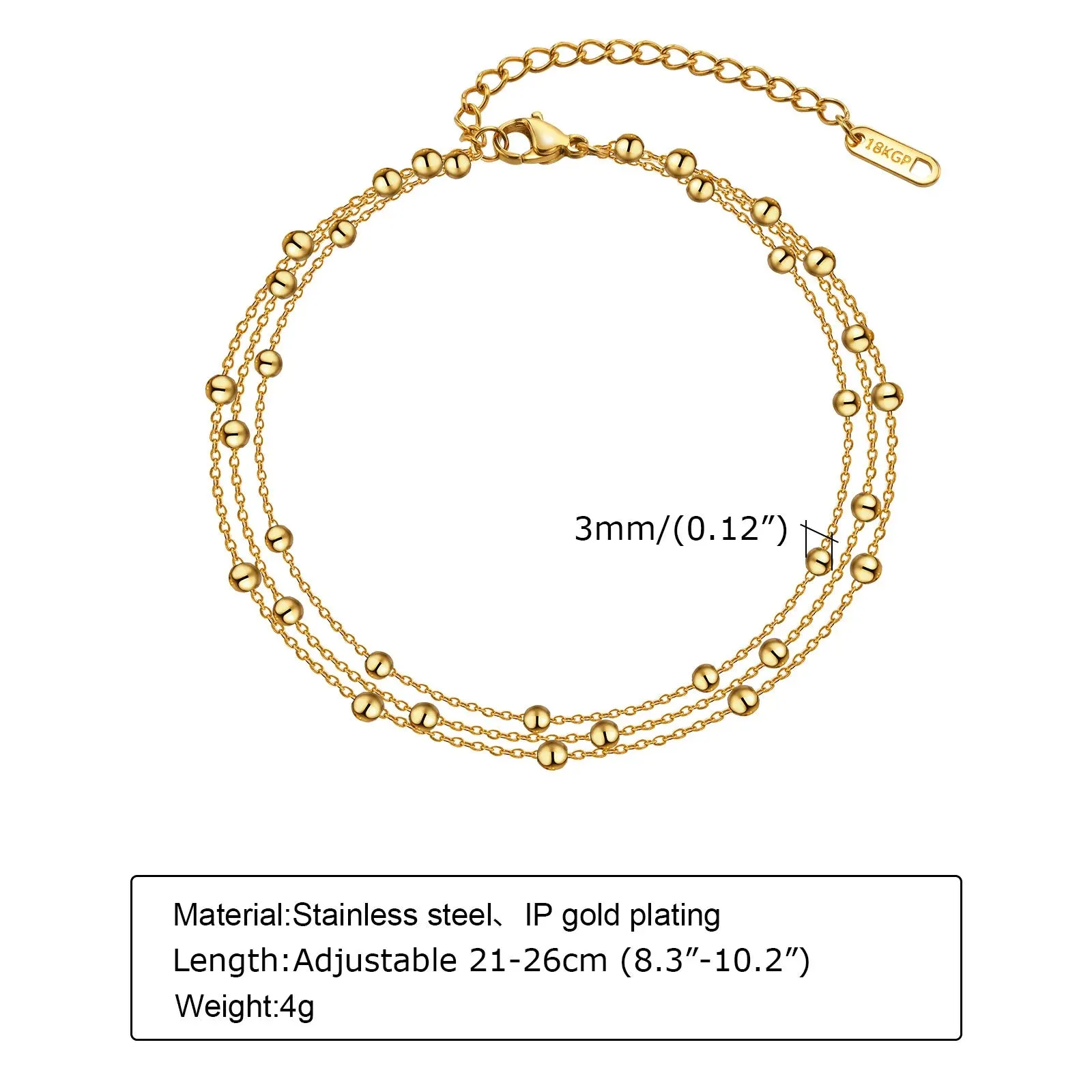Golden Bubble Trio Anklet