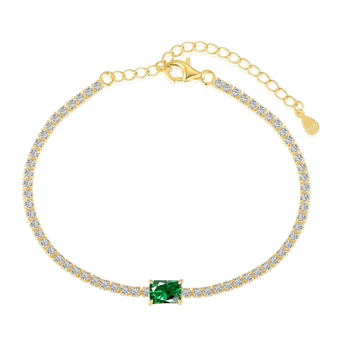 [Goodv]1.0 Carat Unique Emerald Cut Banquet Bracelet