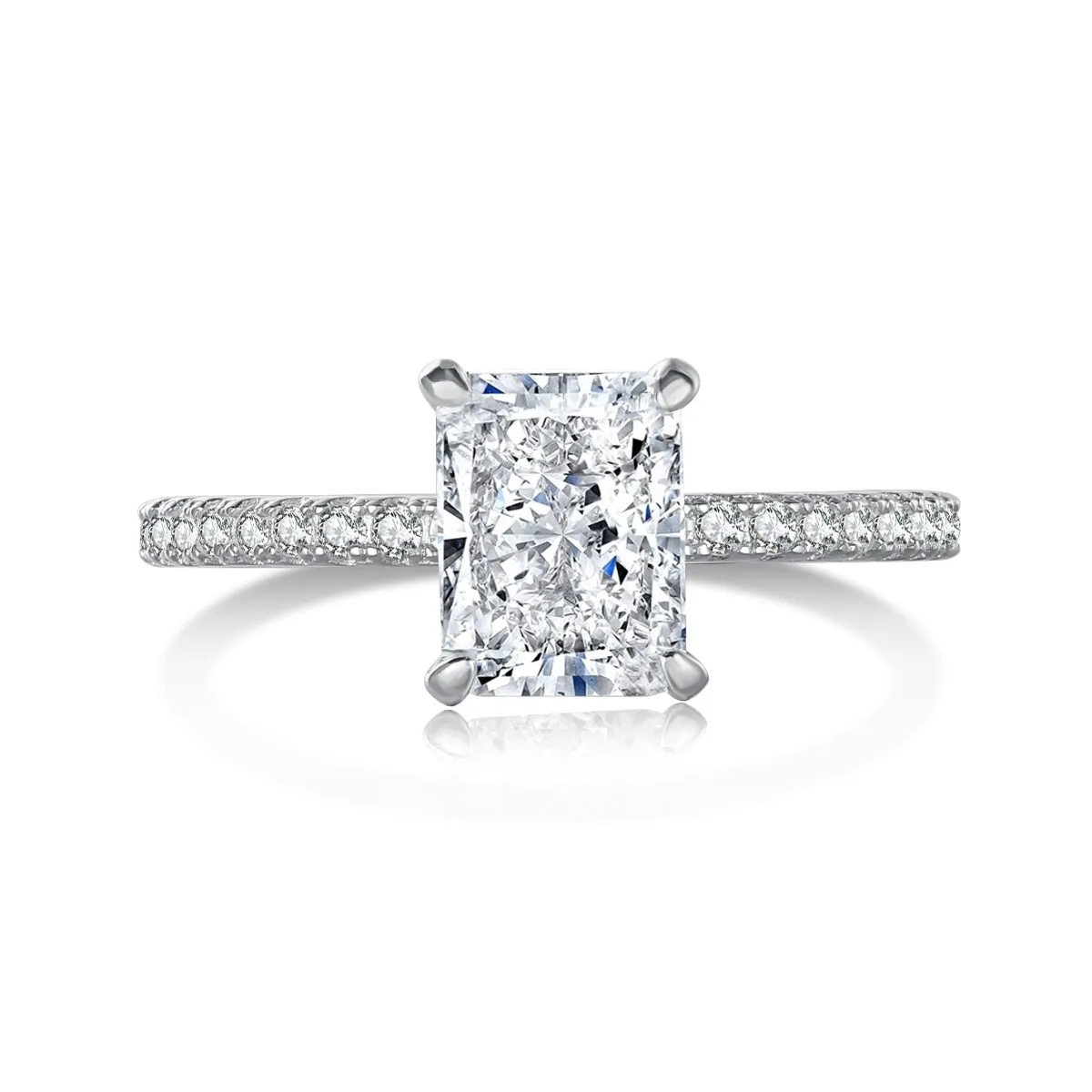[Goodv]2.0 Carat Dazzling Sparkling Radiant Cut Party Ring