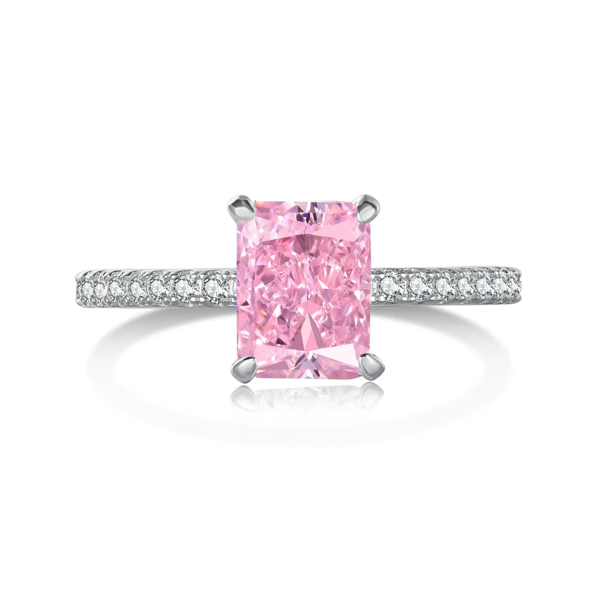 [Goodv]2.0 Carat Dazzling Sparkling Radiant Cut Party Ring