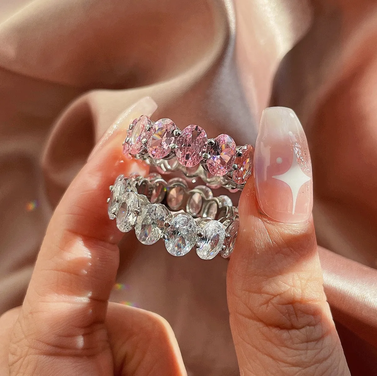 [Goodv]Dainty Elongated Cushion Cut Tennis Ring