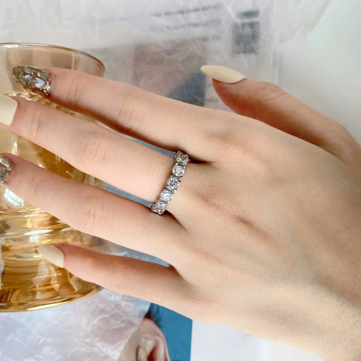 [Goodv]Eternity Round Cut Tennis Ring