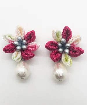 Hakubai Chirimen Japanese Earrings / High Quality Surgical Steel Earrings