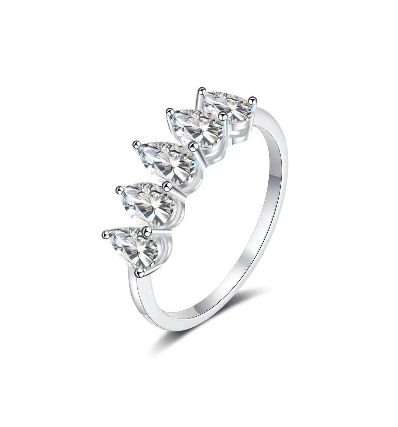 Half Eternity Pear Diamond Ring