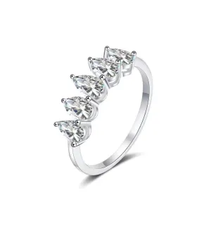 Half Eternity Pear Diamond Ring