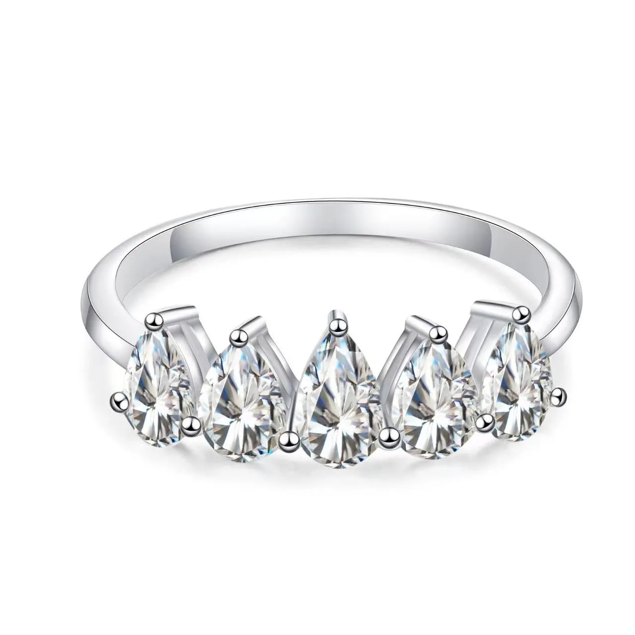 Half Eternity Pear Diamond Ring