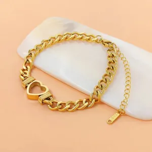 Heart Charm Chain Bracelet