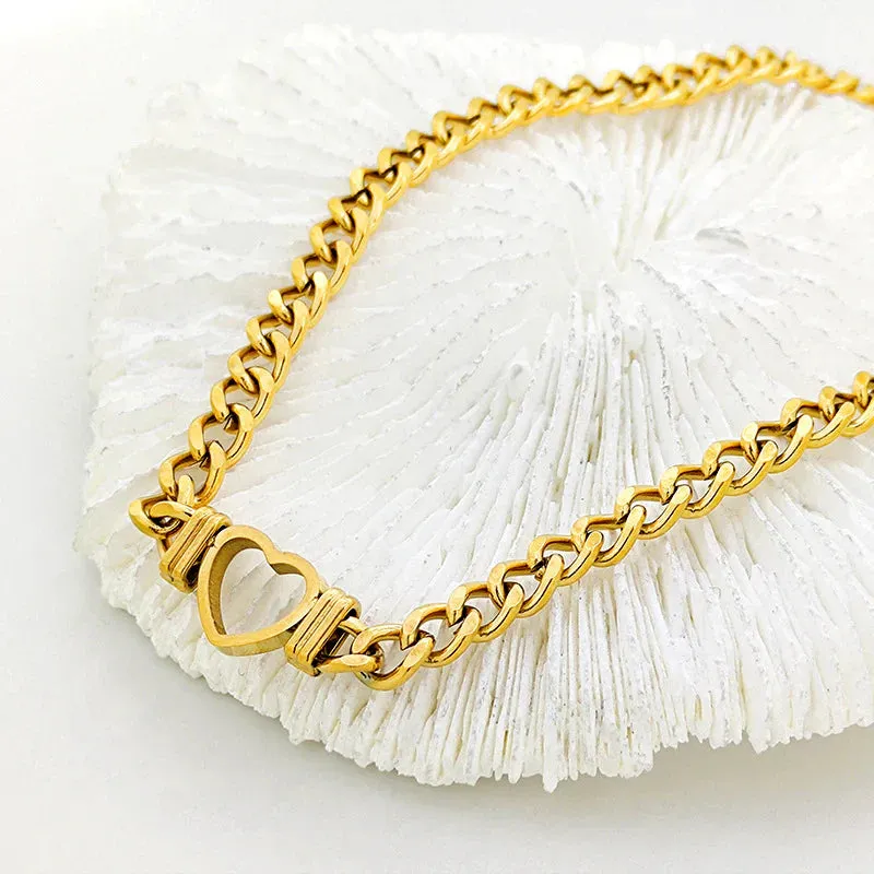 Heart Charm Chain Bracelet