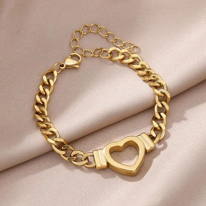 Heart Charm Chain Bracelet