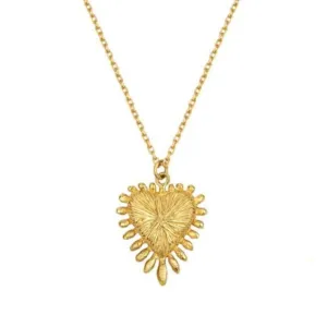 Heart Rays Gold Plated Necklace