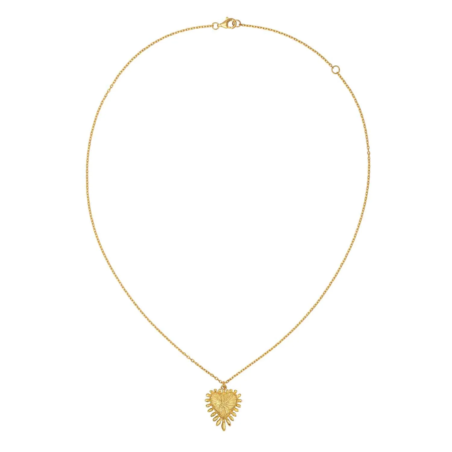 Heart Rays Gold Plated Necklace
