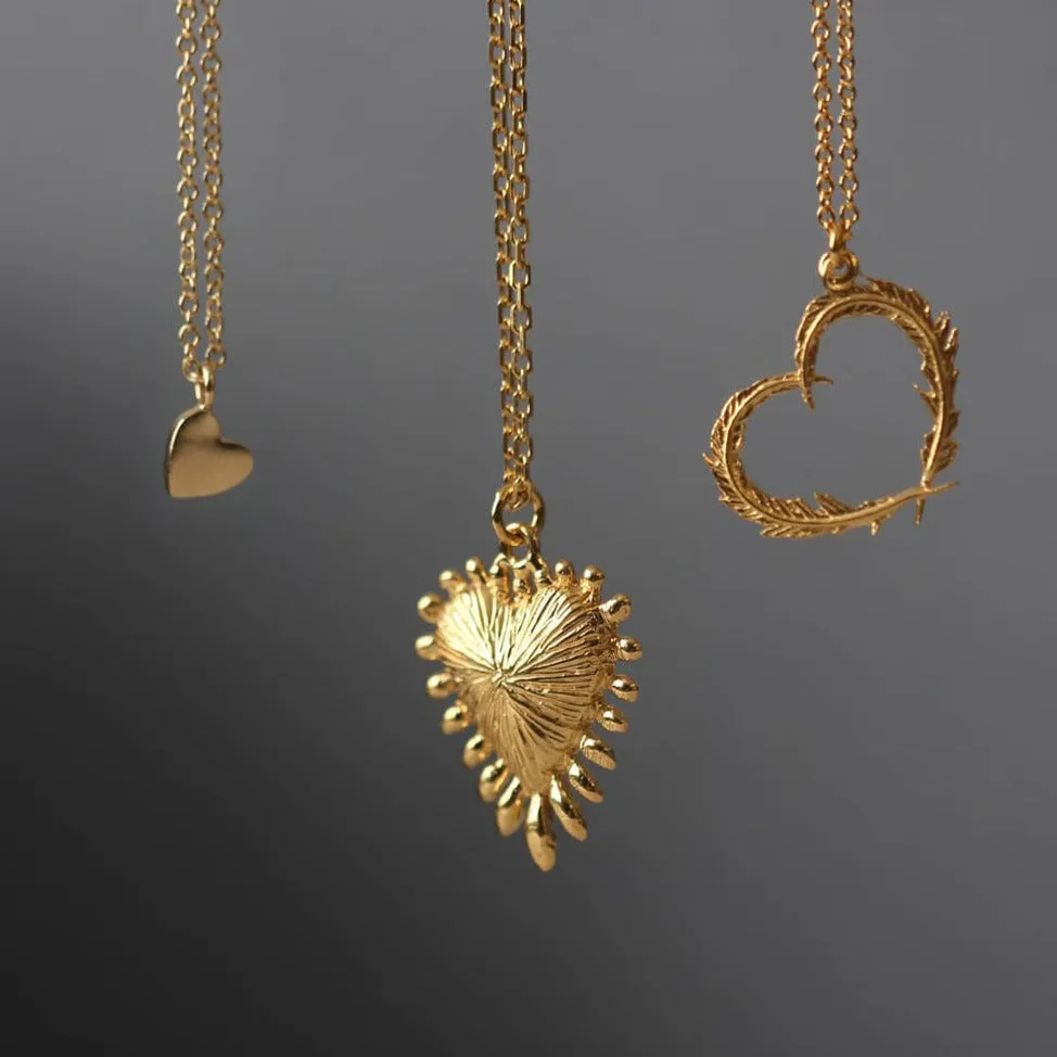 Heart Rays Gold Plated Necklace