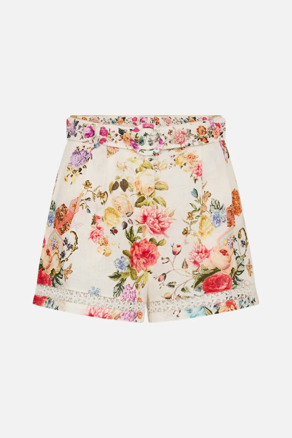 HIGH WAISTED SHORTS WITH LACE INSERT SEW YESTERDAY
