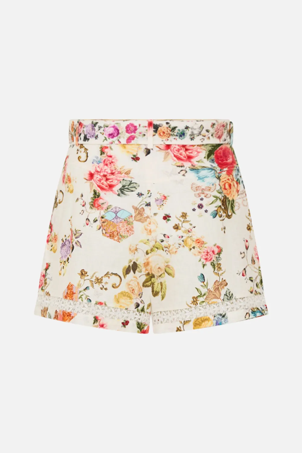 HIGH WAISTED SHORTS WITH LACE INSERT SEW YESTERDAY