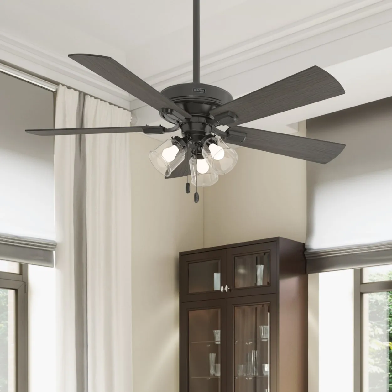 Hunter 52-Inch Crestfield 3 Light Noble Bronze Ceiling Fan