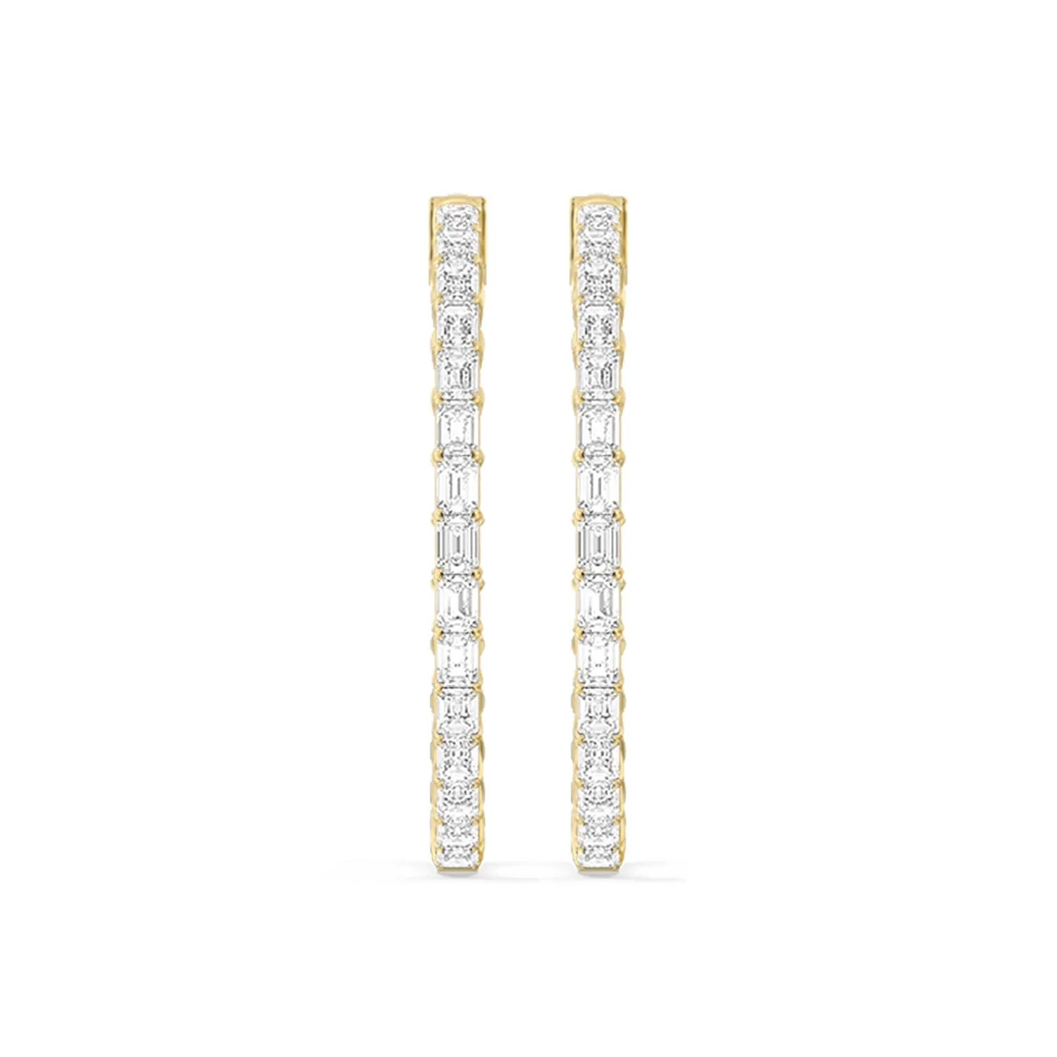 Inside-Out Emerald Shape Large Hoop Earrings