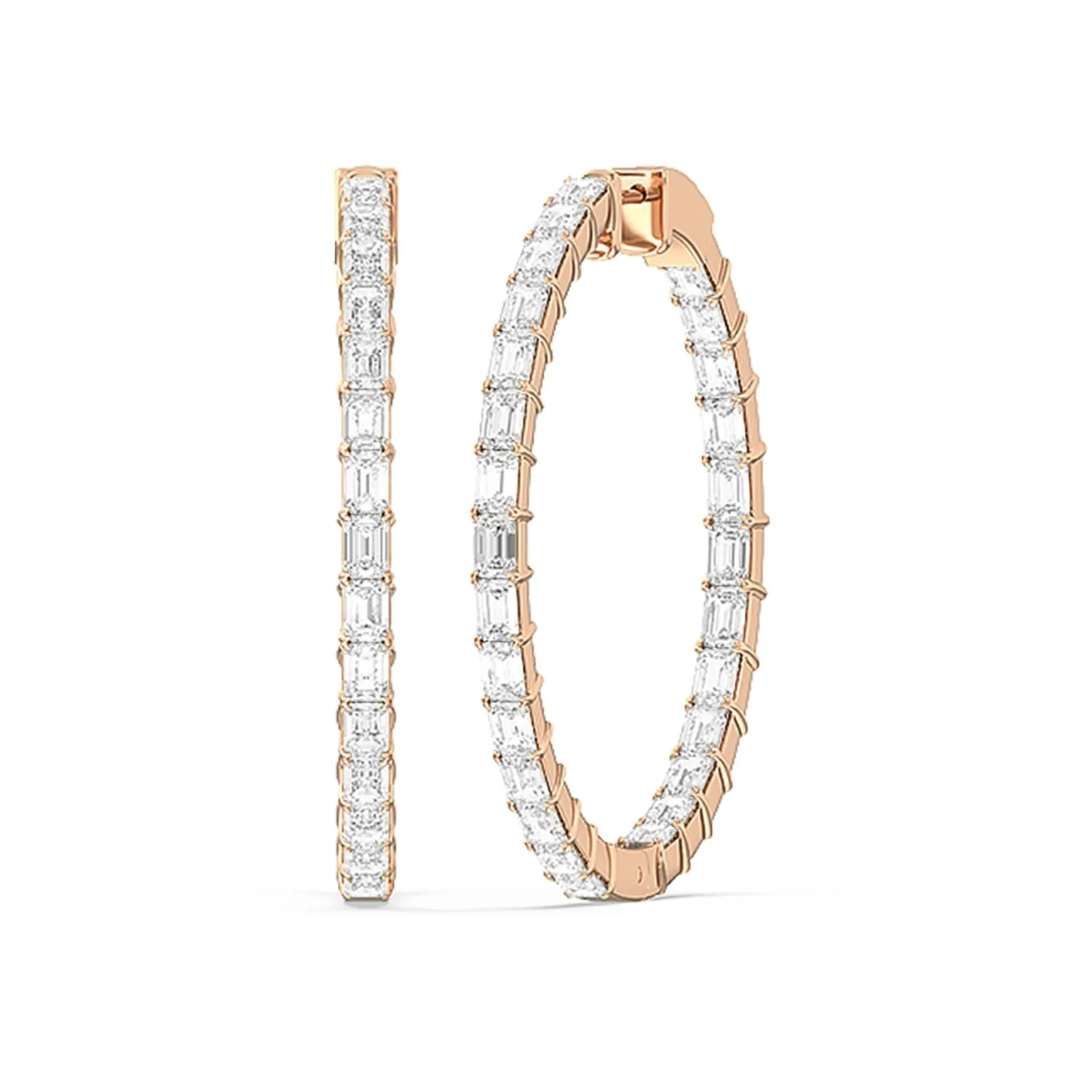 Inside-Out Emerald Shape Large Hoop Earrings