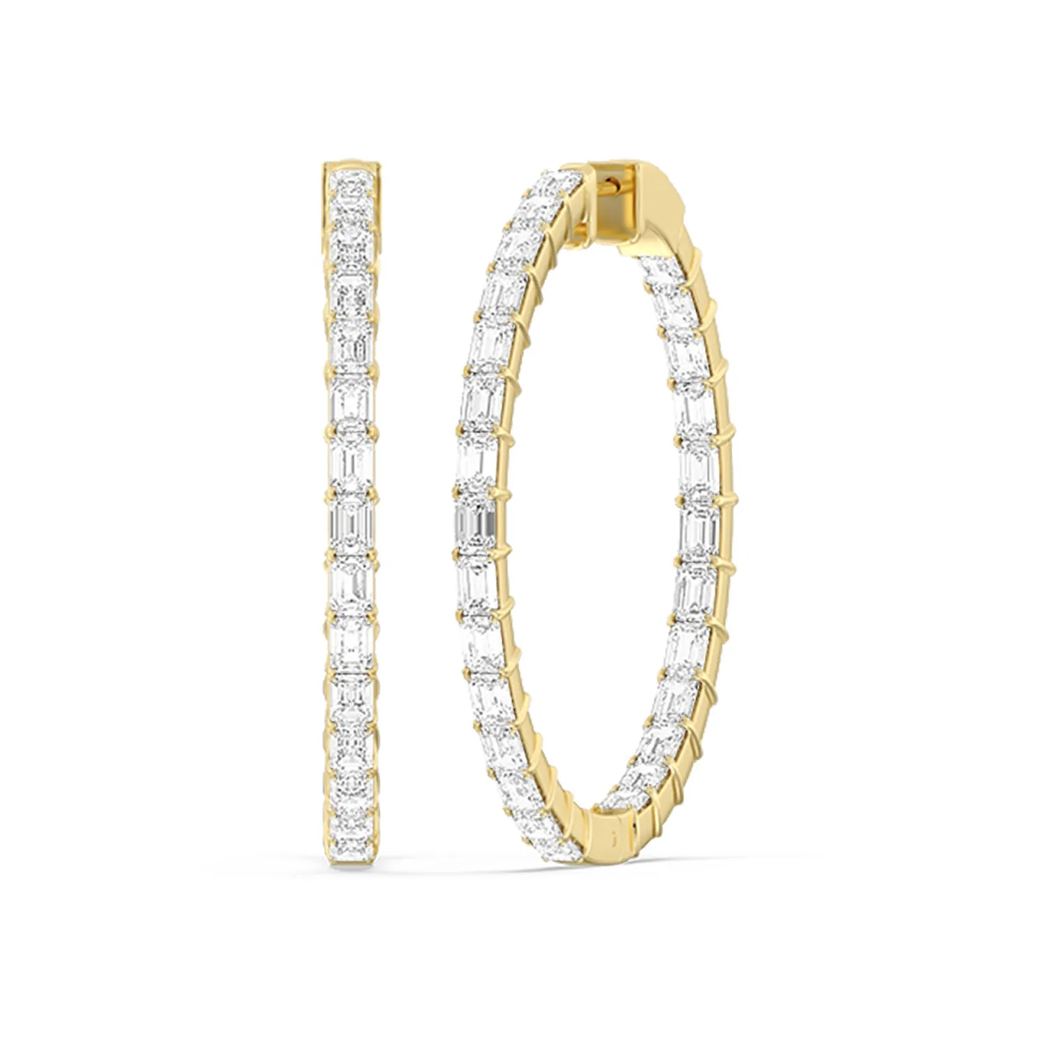 Inside-Out Emerald Shape Large Hoop Earrings