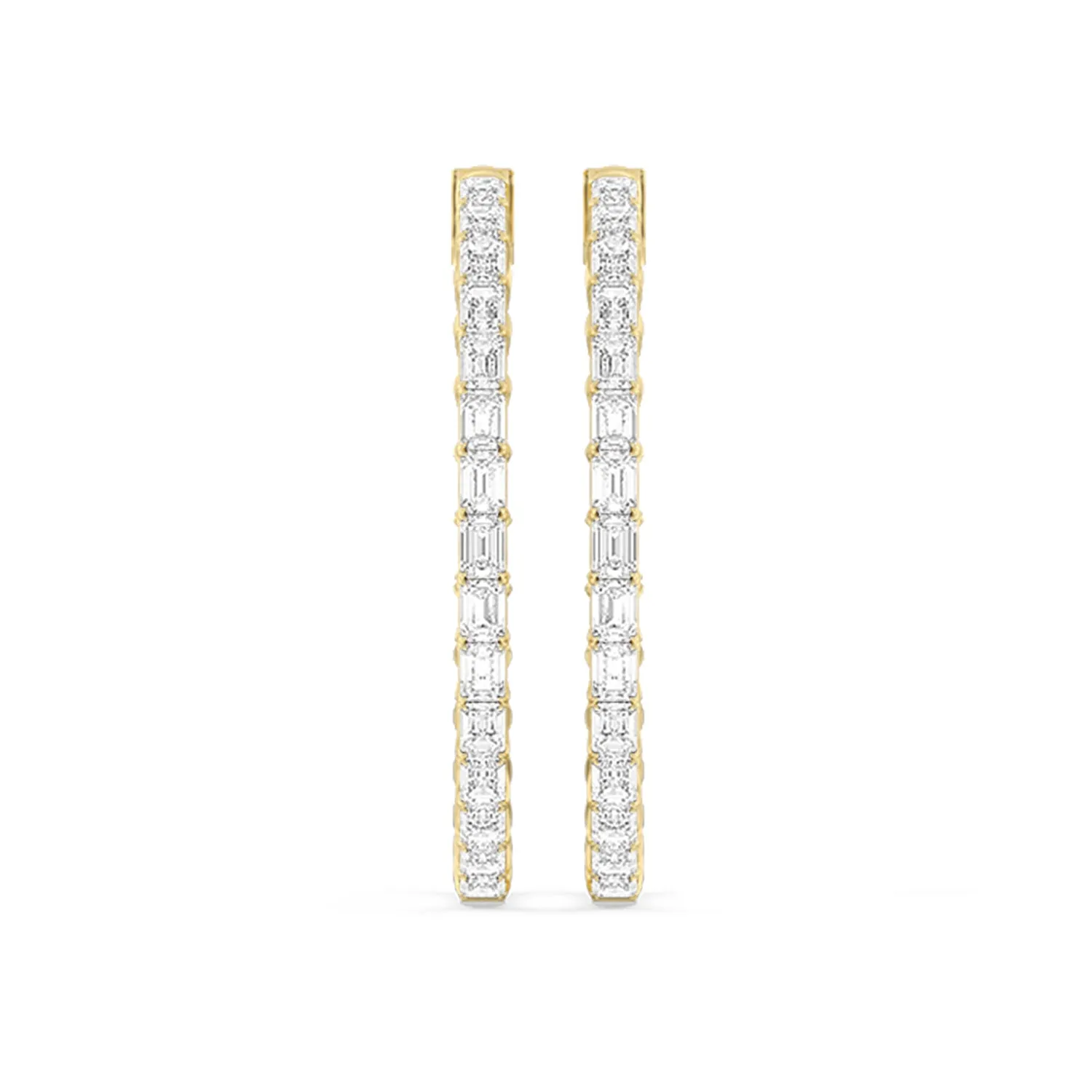 Inside-Out Emerald Shape Large Hoop Earrings